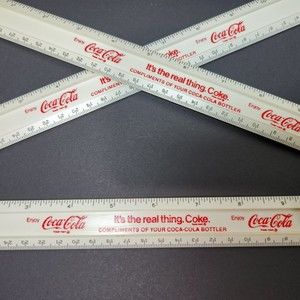 Vintage Coca Cola Rulers Collectible Lot X 3 Logo White Plastic one Foot